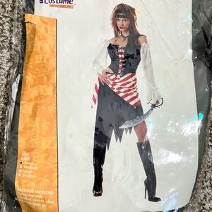 Pirate Costume with Red and Black Accents